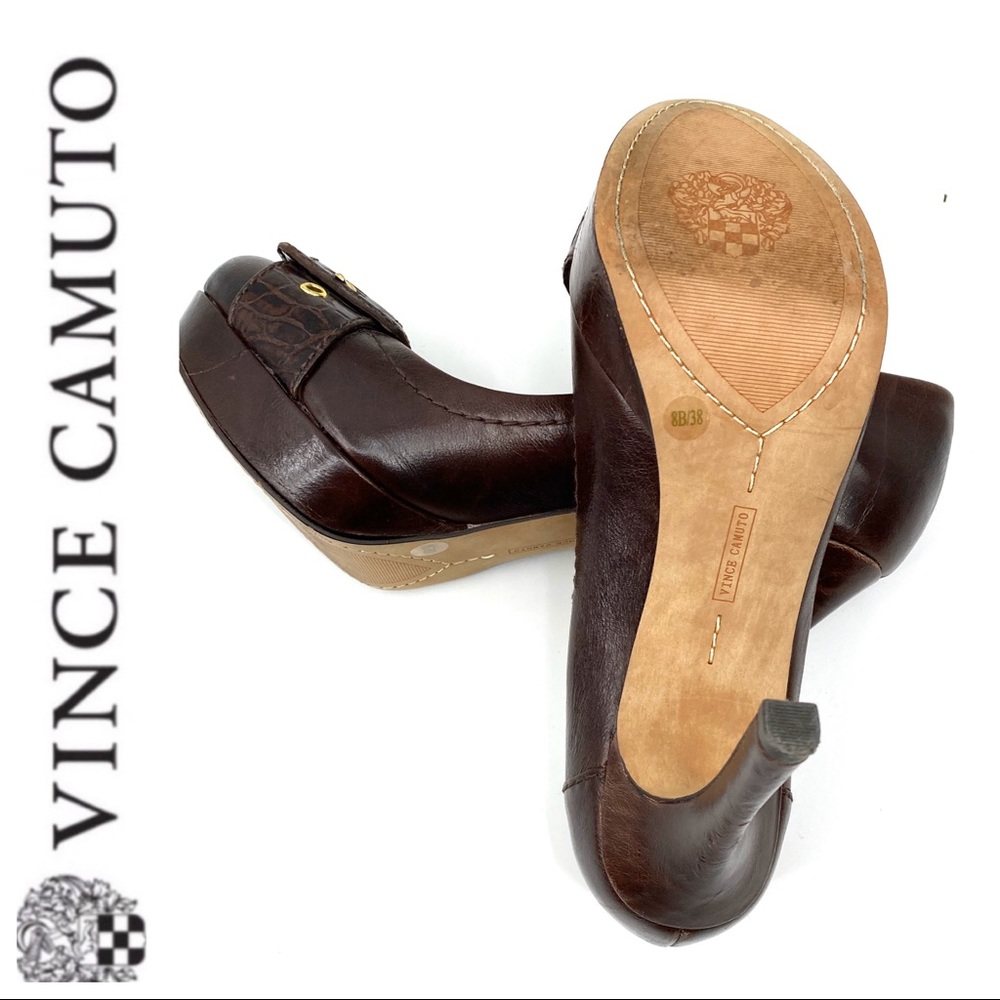 💕SALE💕 Vince Camuto Brown Buckle Toe Heels - Picture 5 of 8